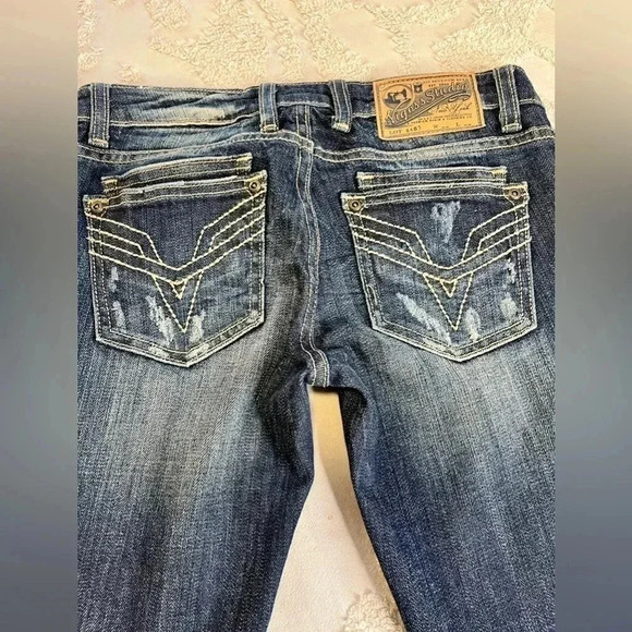 Vigoss Studio The Dublin Skinny Jeans Medium Wash Distressed - Picture 2 of 6